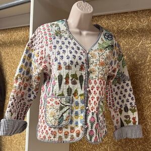 Tempo Paris Multicolor Quilted Reversible Blazer